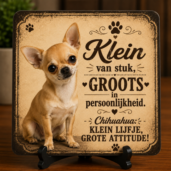 Tegeltje chihuahua licht kort