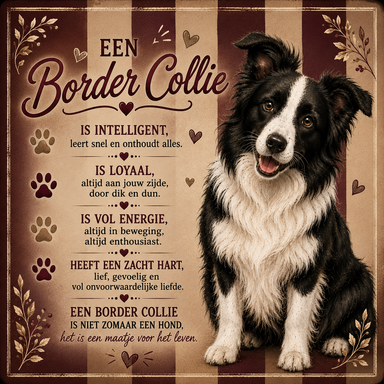 Tegeltje border collie