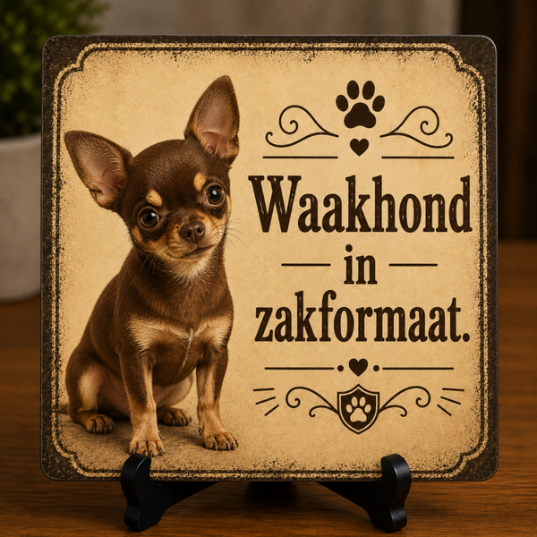 Tegeltje chihuahua kort waakhond