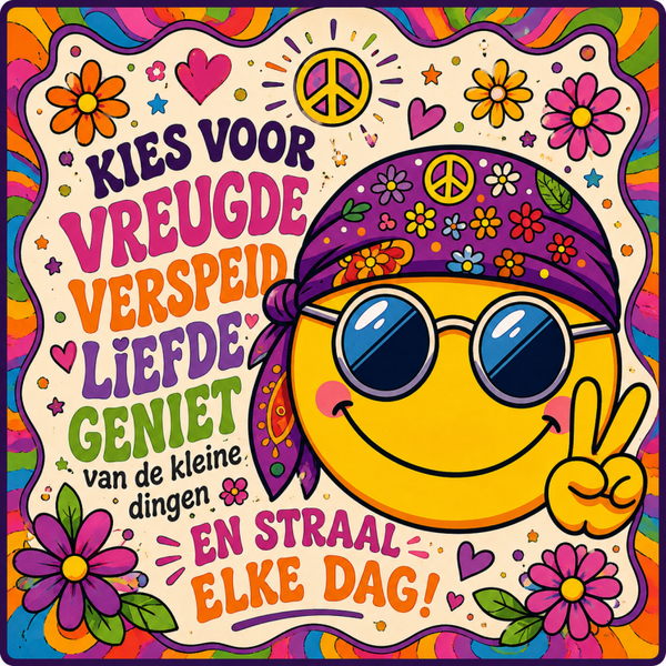 Tegeltje smiley peace