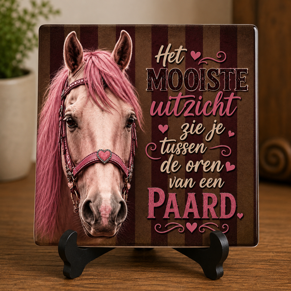 Tegeltje mooiste uitzicht paard.
