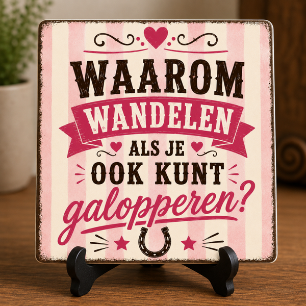 Tegeltje wandelen of galopperen