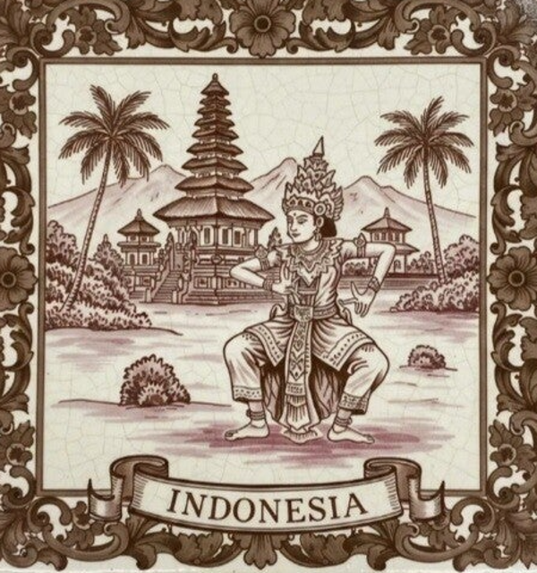 Tegeltje indonesie bruin