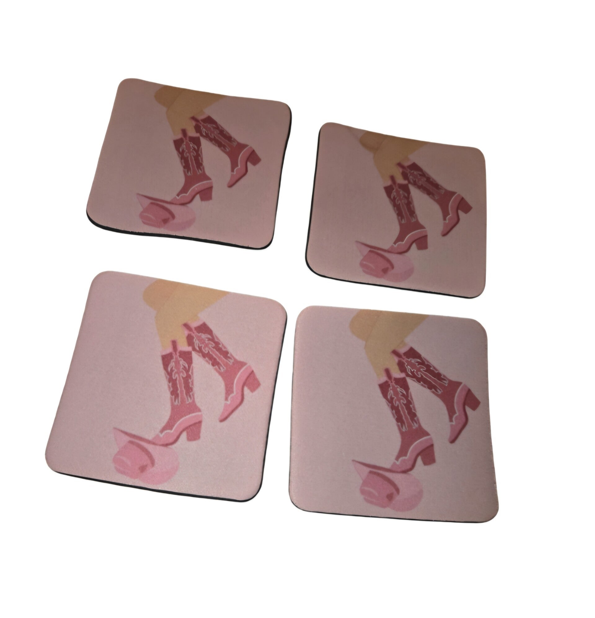 Onderzetters cowgirl roze