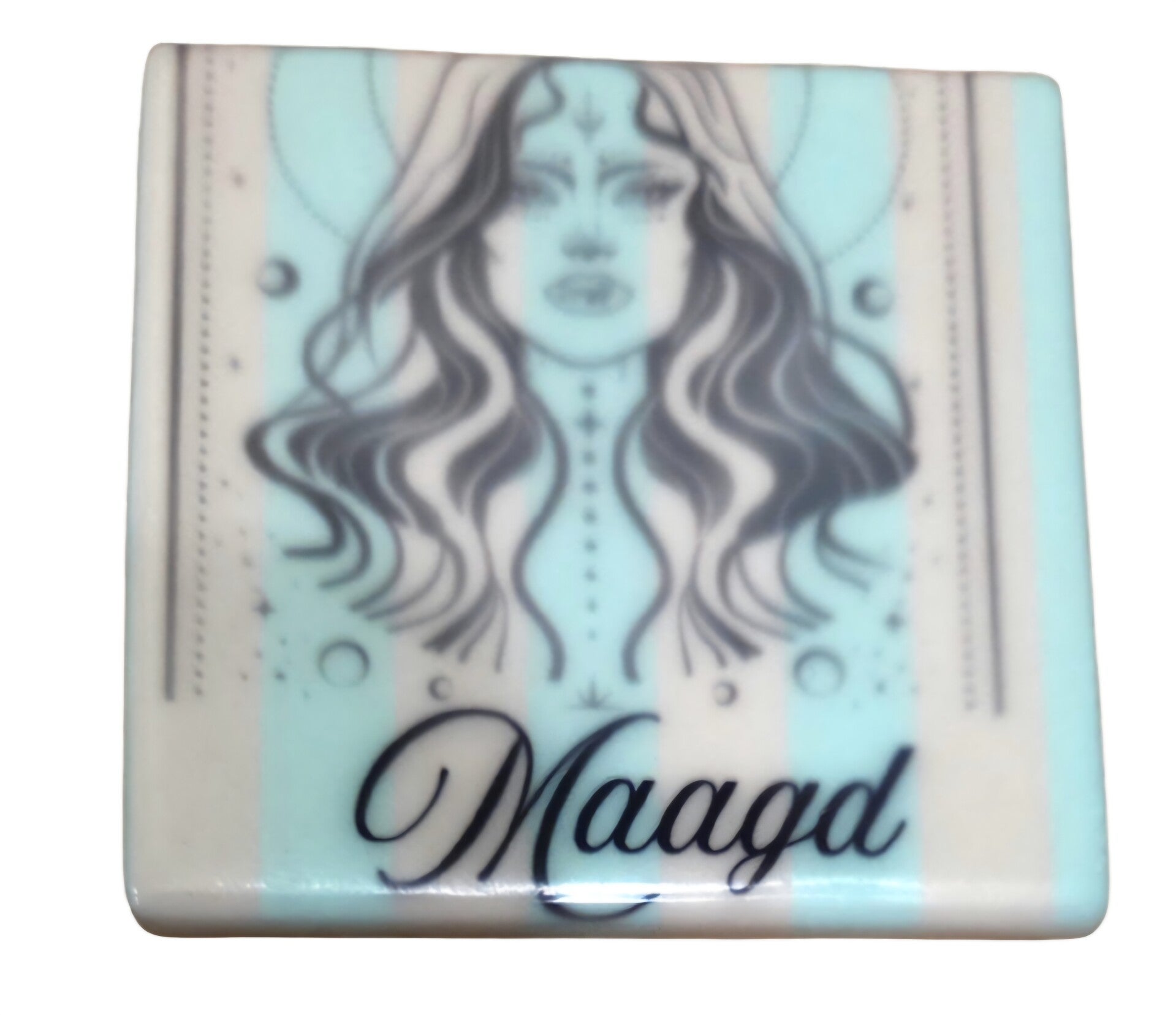 Tegeltje maagd of magneet Tegeltje