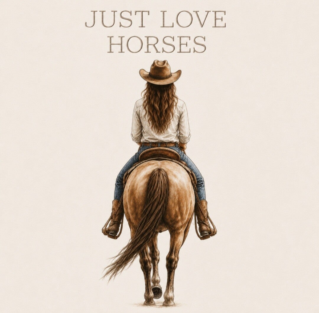 Tegeltje just love horses vrouw