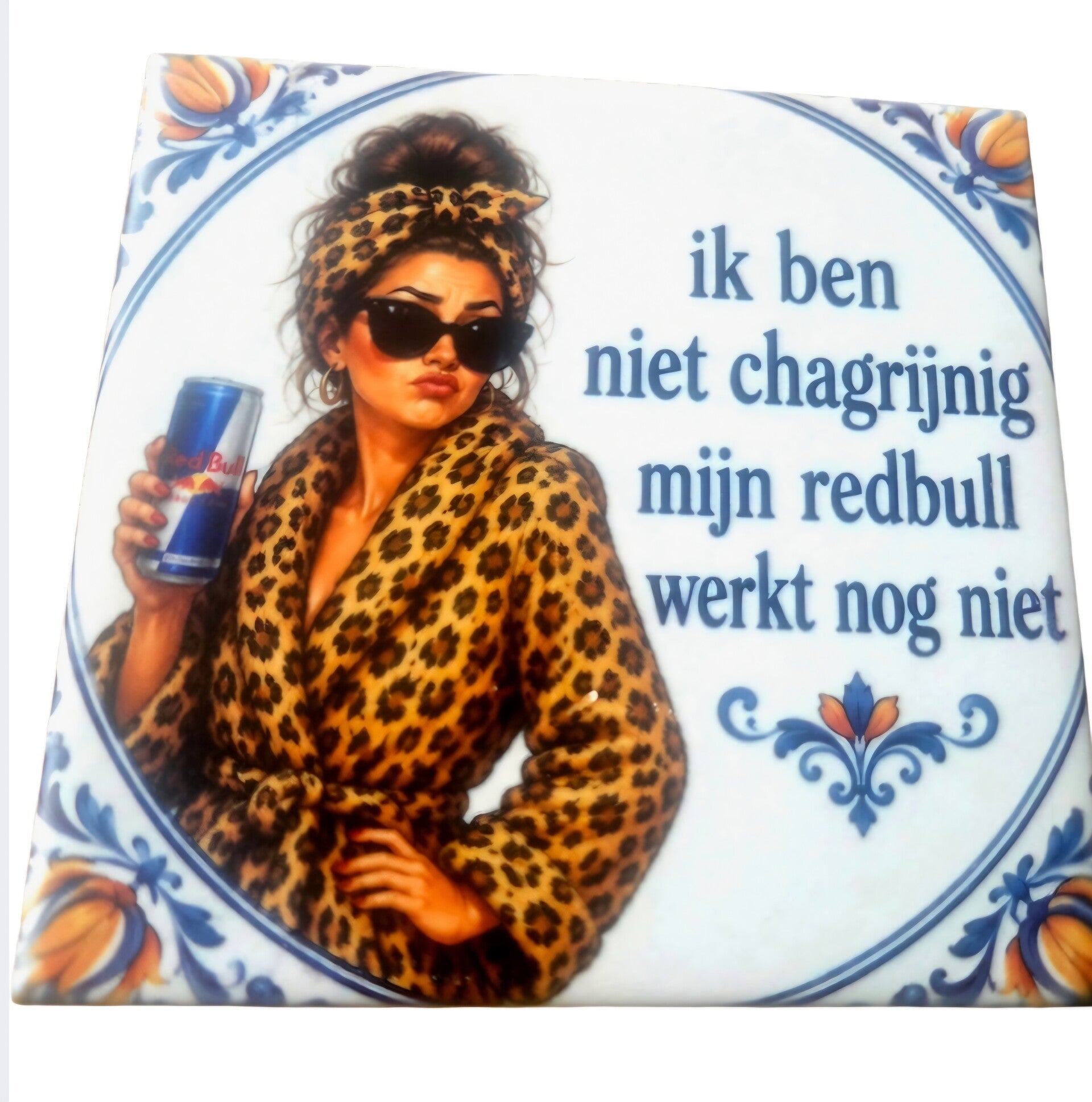 Tegeltje redbull. Chagrijnig