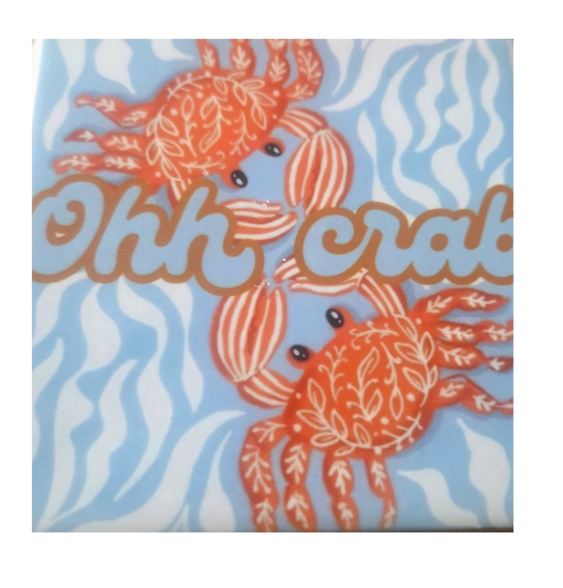 Tegeltje o crab blauw