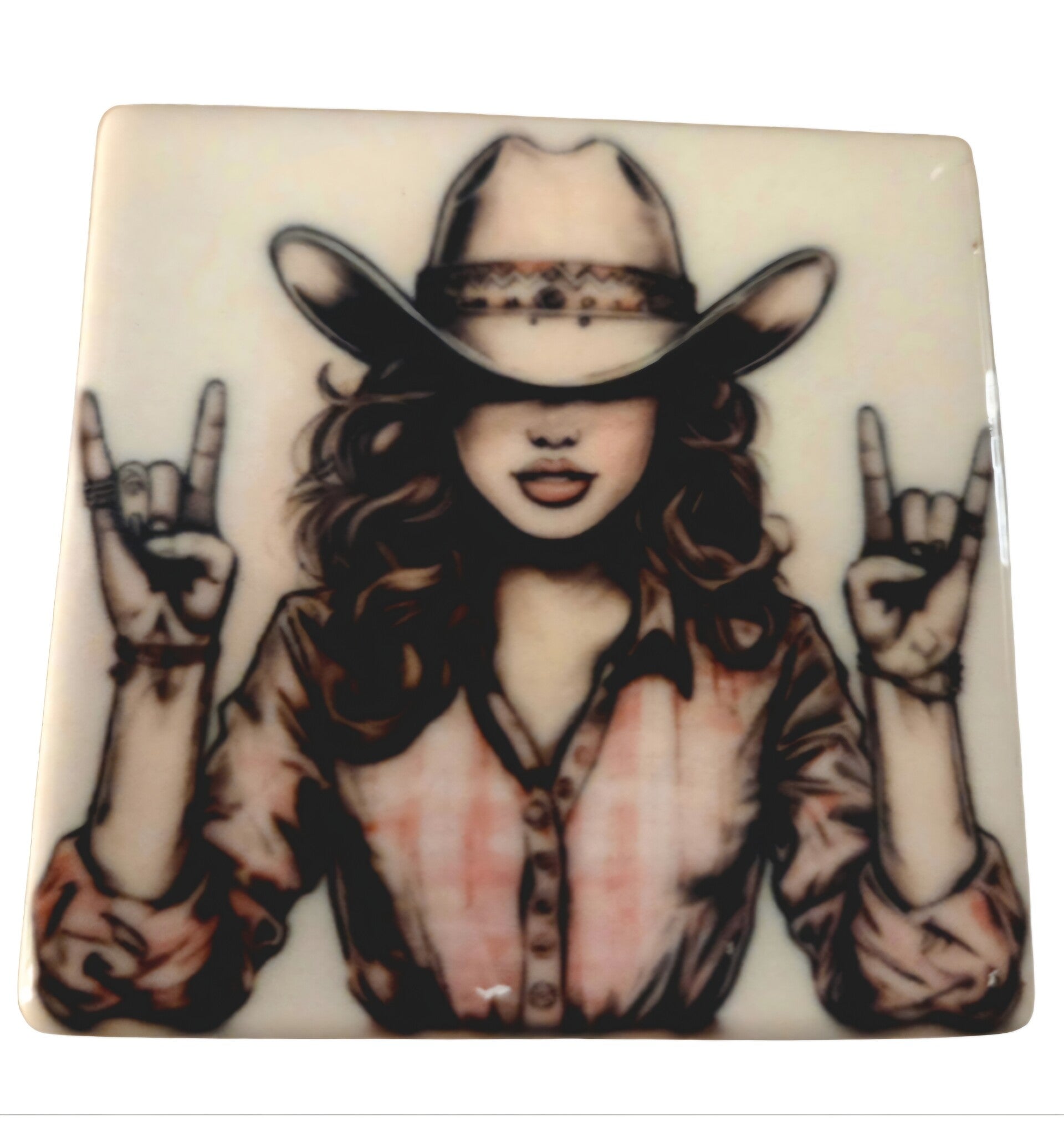 Tegeltje cowgirl