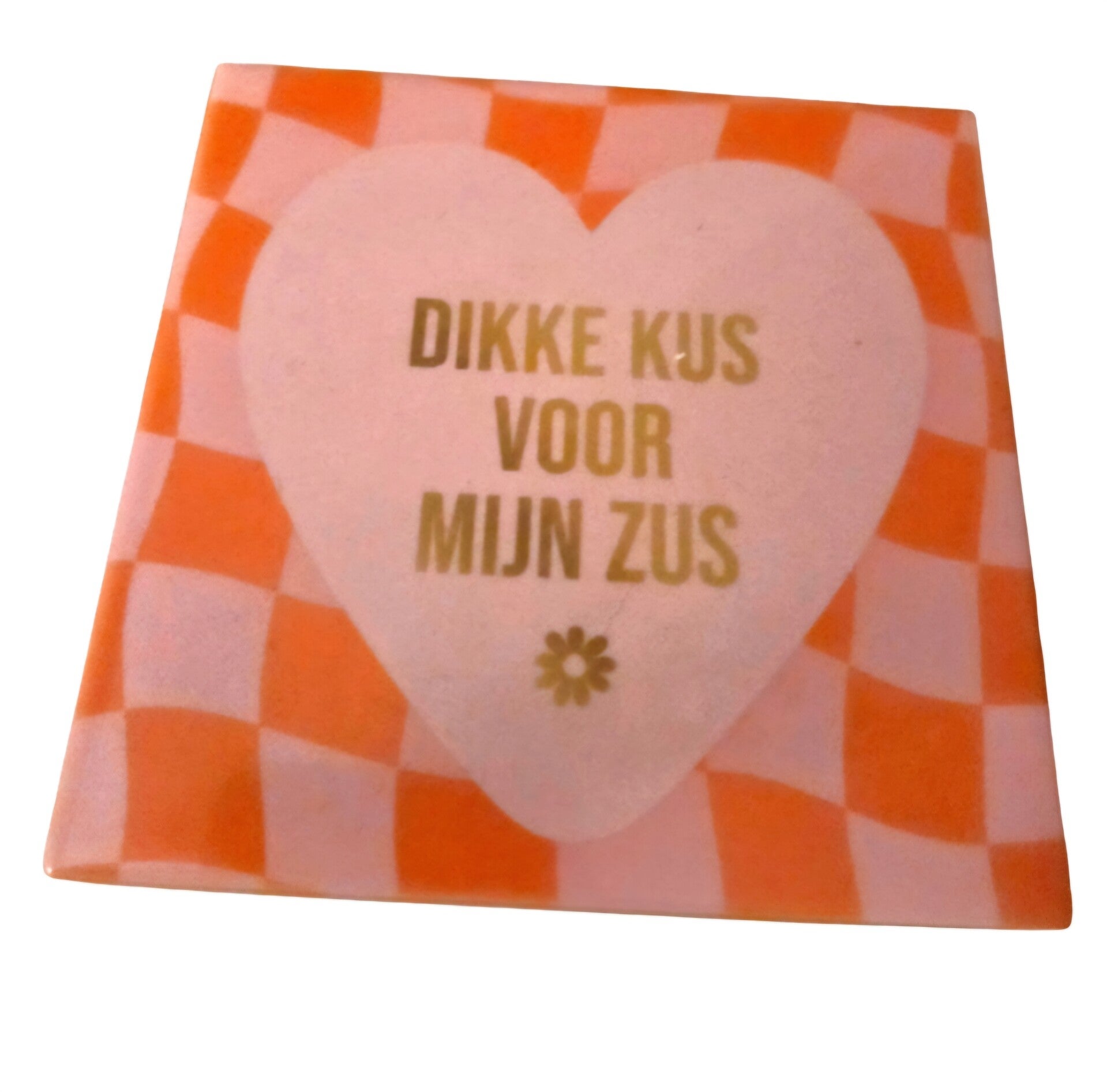 Tegeltje zus roze oranje
