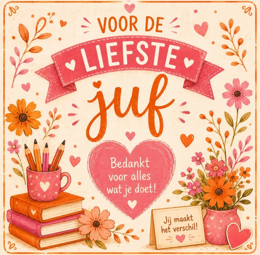 Tegeltje juf met tekst