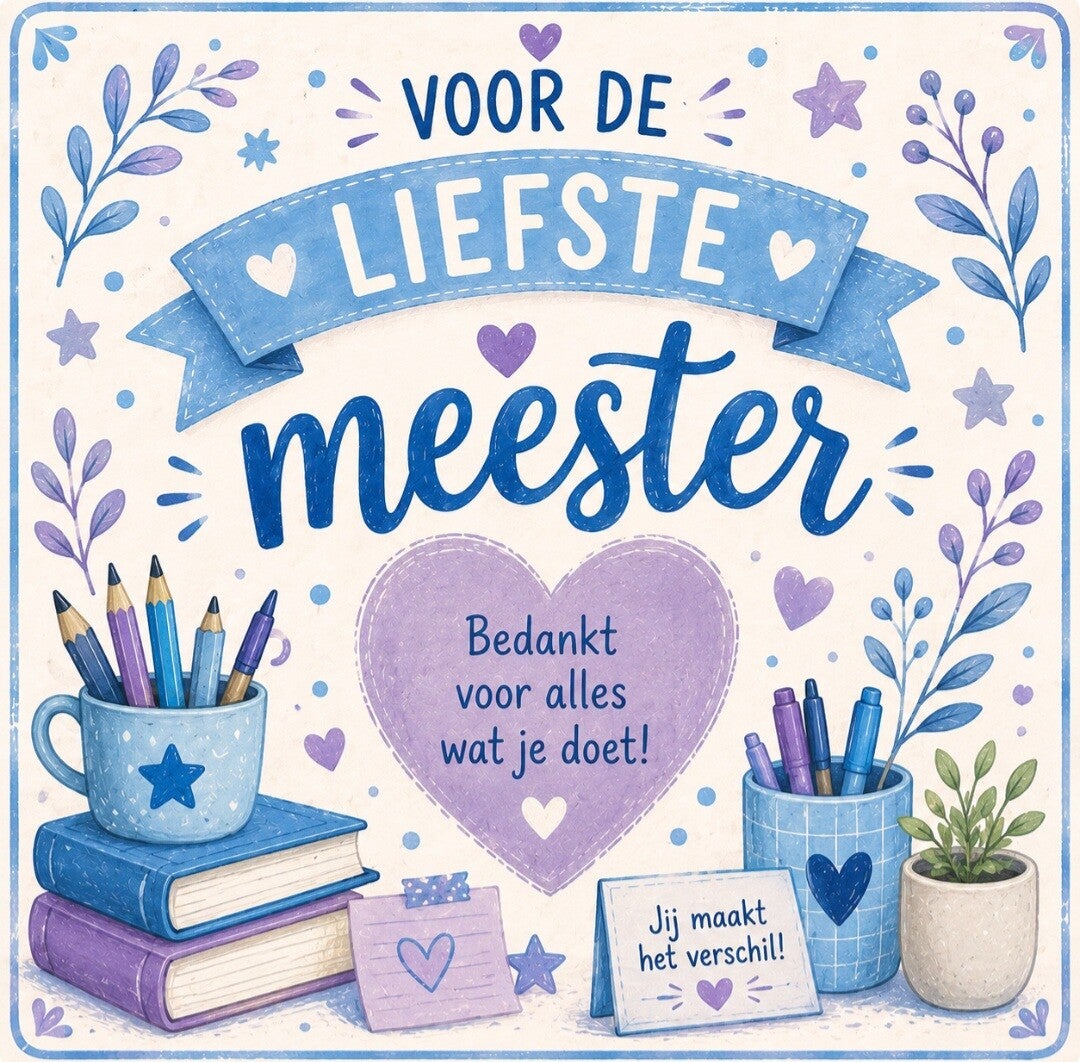 Tegeltje meester met tekst