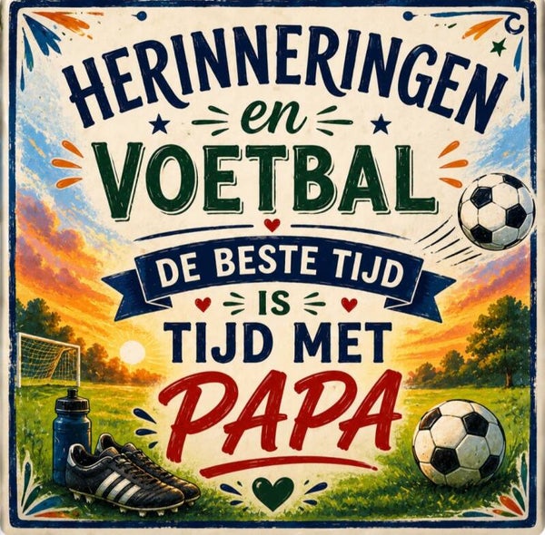 Tegeltje papa/opa - vissen- voetbal