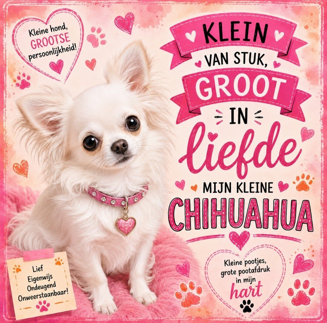 Tegeltje chihuahua wit