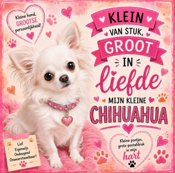 Tegeltje chihuahua wit