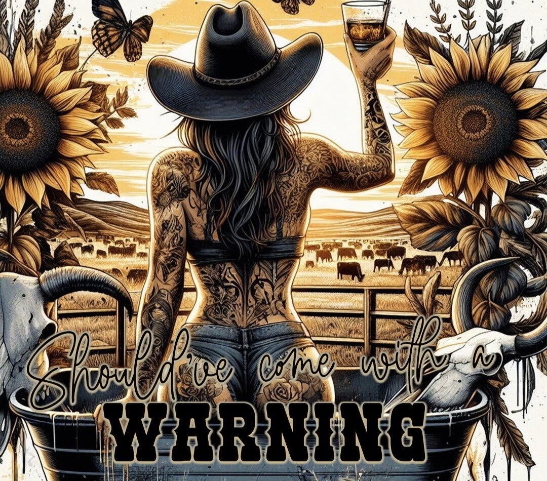 Tegeltje warning cowgirl