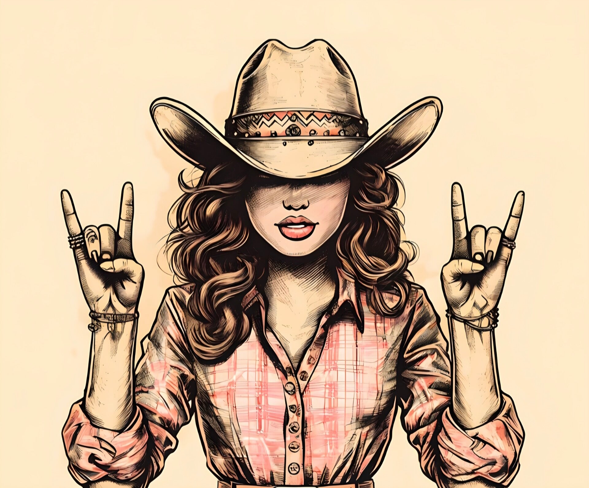 Tegeltje cowgirl