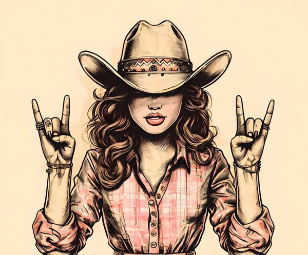 Tegeltje cowgirl