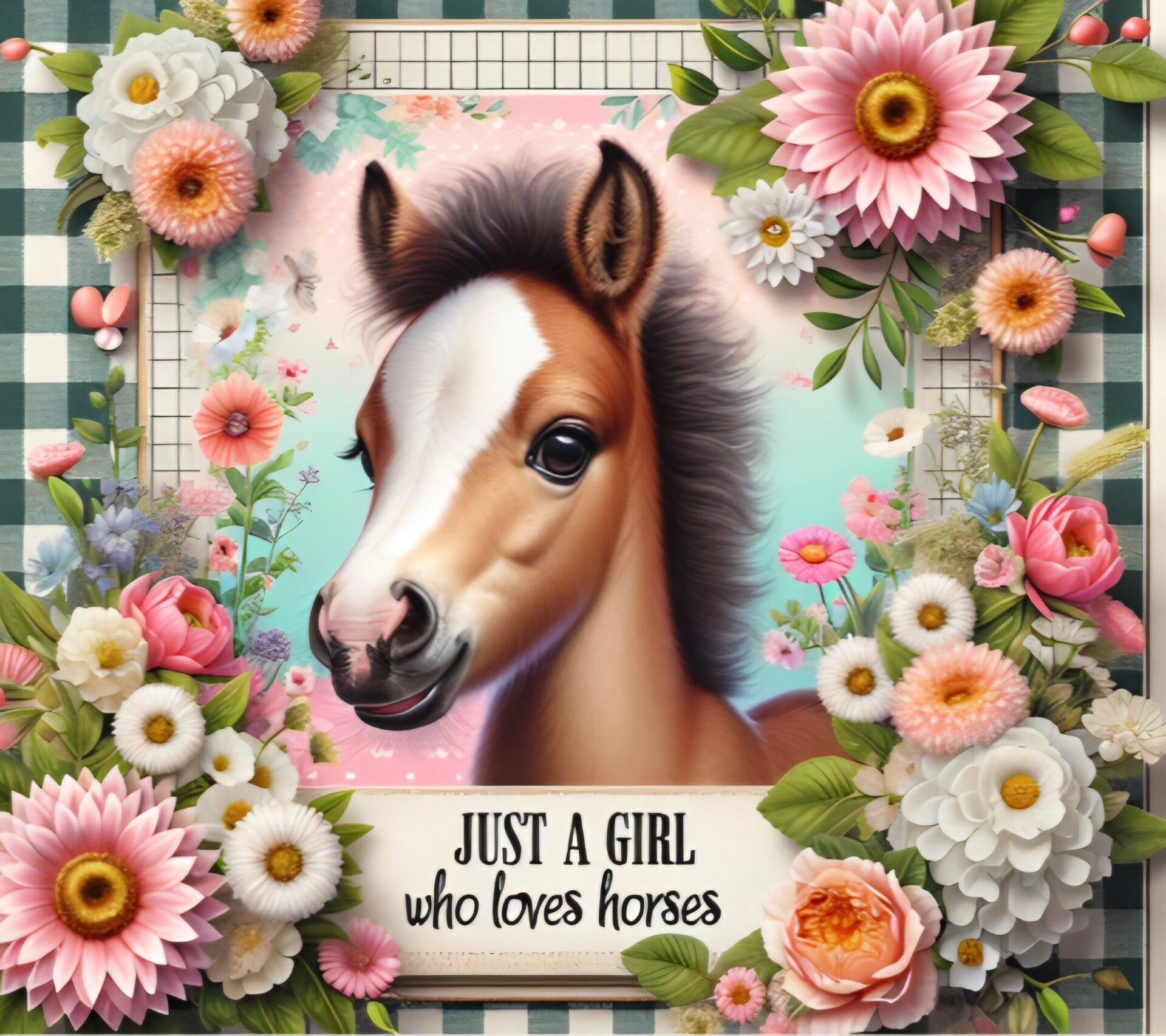Tegeltje paard just a girl