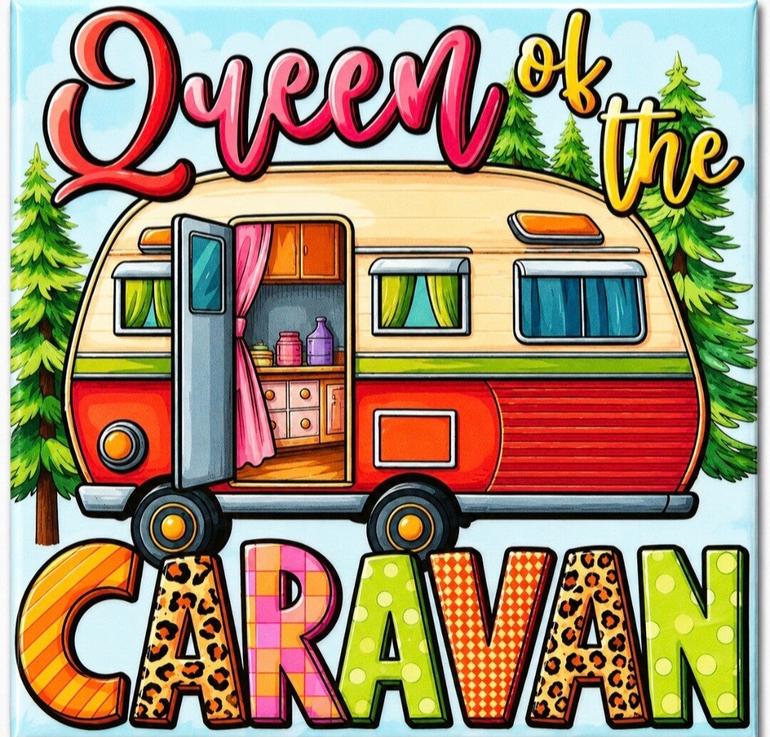 Tegeltje camper queen of king