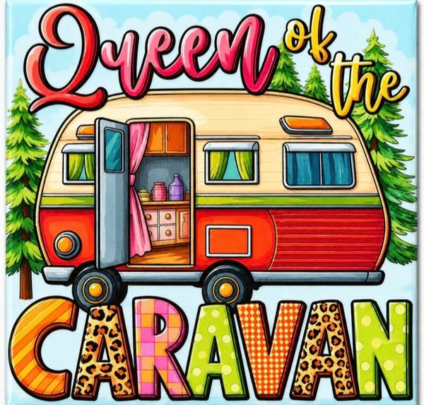 Tegeltje camper queen of king