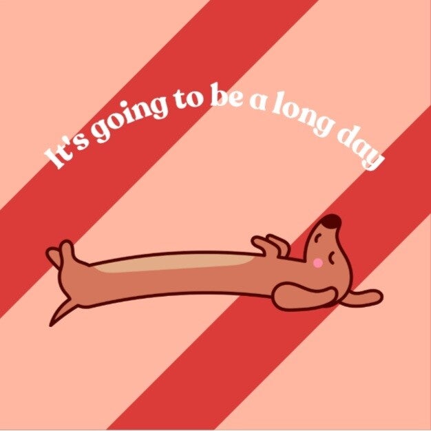 Tegeltje teckel Long day