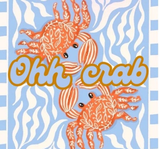 Tegeltje o crab blauw