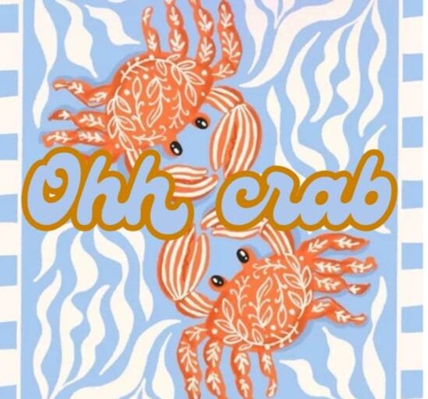 Tegeltje o crab blauw
