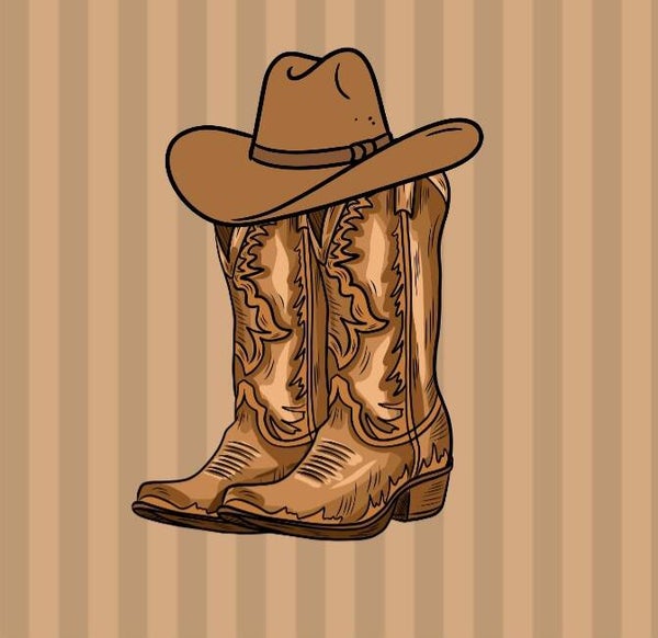 Tegeltje cowboylaarzen bruin