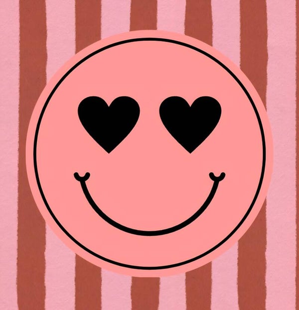 Smiley tegeltje  roze bordeaux