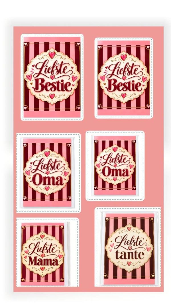 Stickers bestie, mama, tante en oma