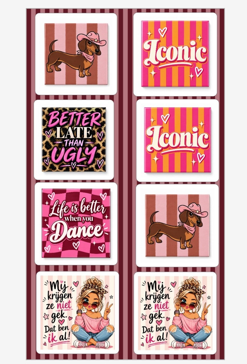 Stickers teksten