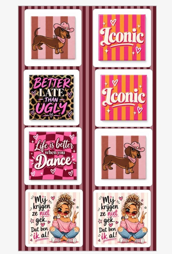 Stickers teksten