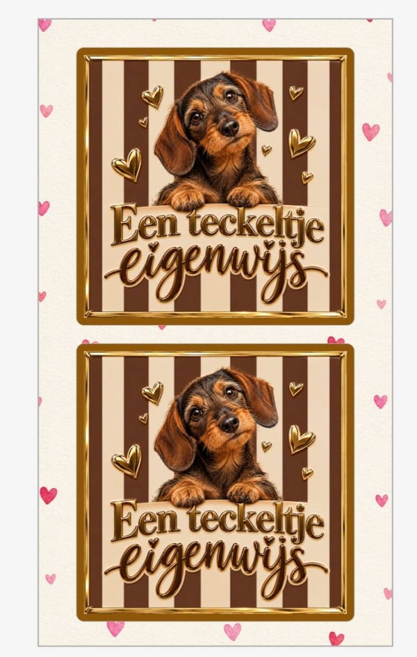 Stickers  teckeltje eigenwijs