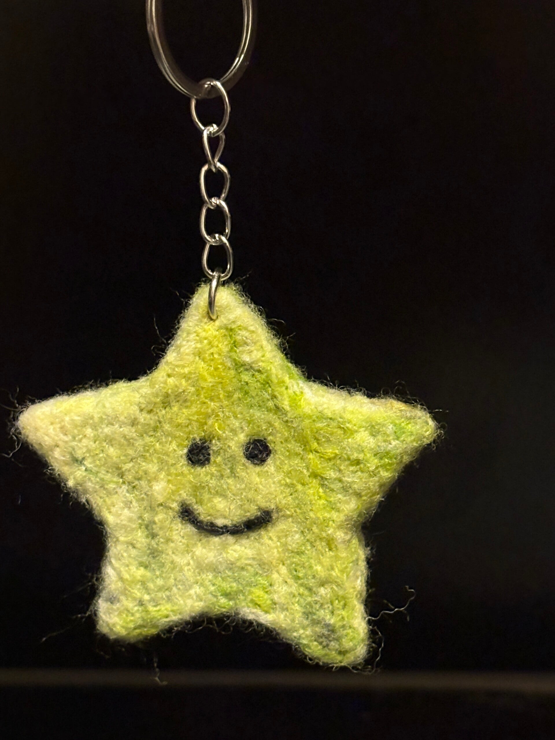 Sleutelhanger Ster geel/groen