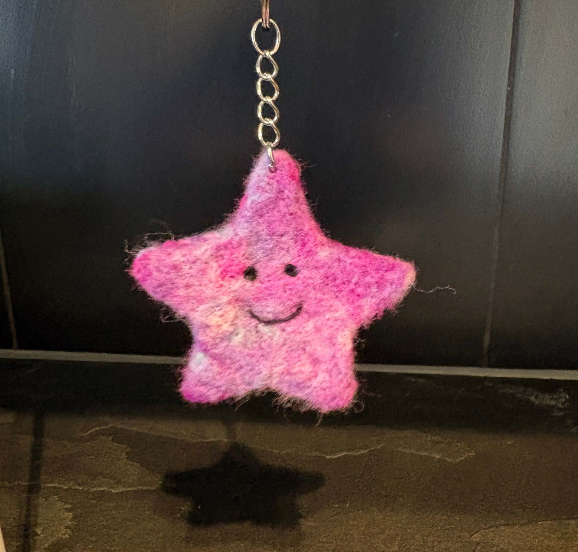 Sleutelhanger ster roze