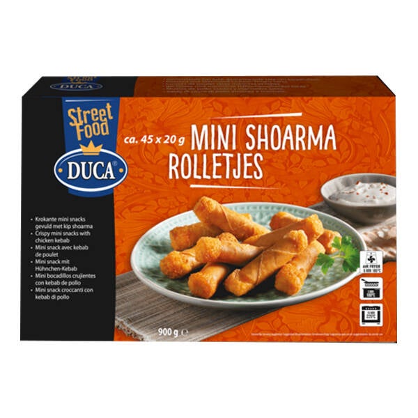 Ca 900gr Mini shoarma rollentjes 1 doos