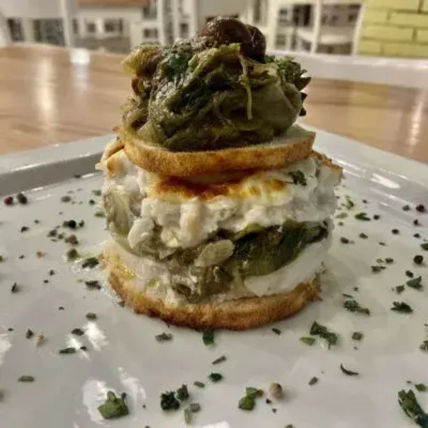 Millefoglie di baccalà e scarla