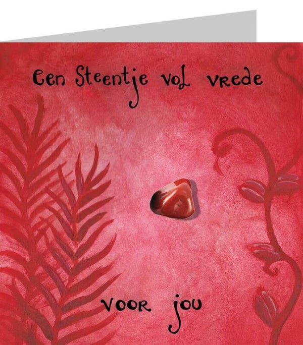 Wenskaart met rode jaspis