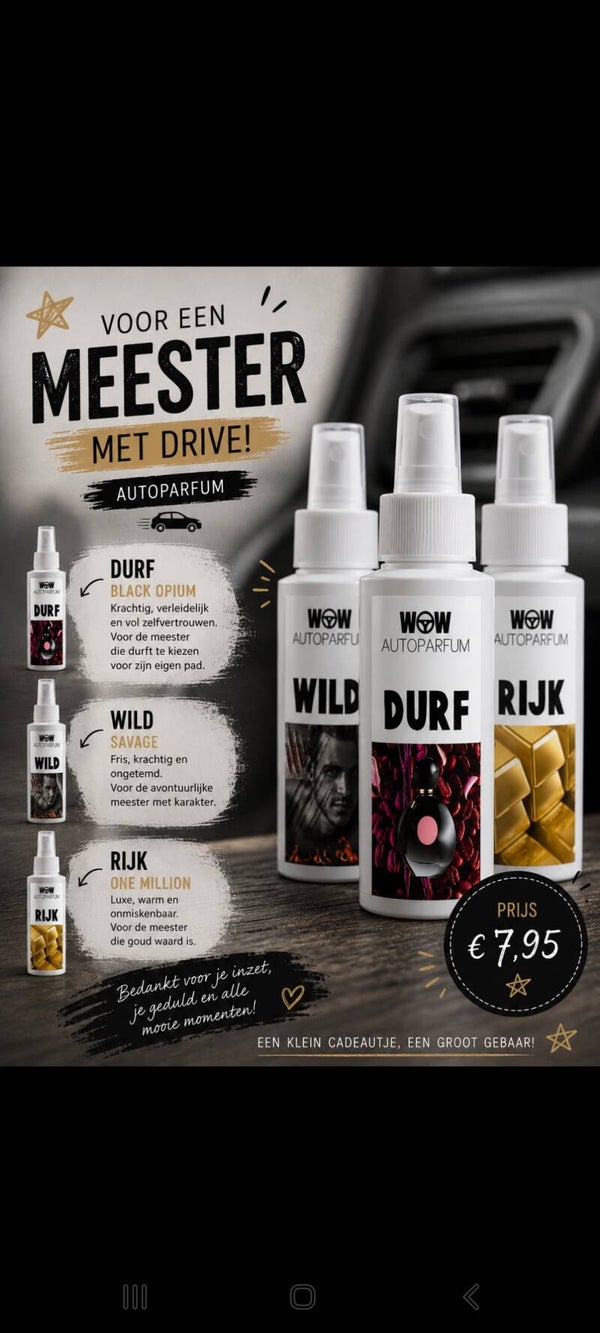 Stoer Meester Cadeau – Luxe Autoparfum