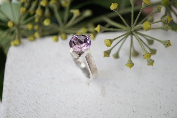 Ring zilver met amethyst