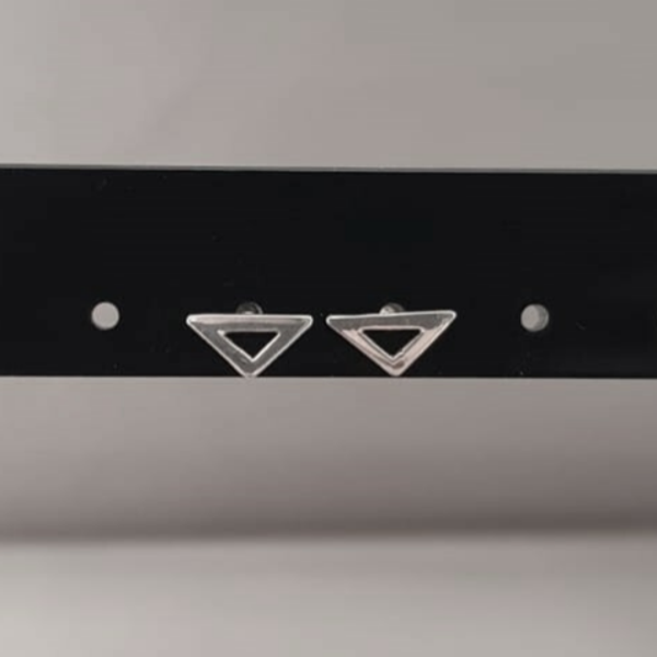 Oorknop - Driehoek met gat - Zilver