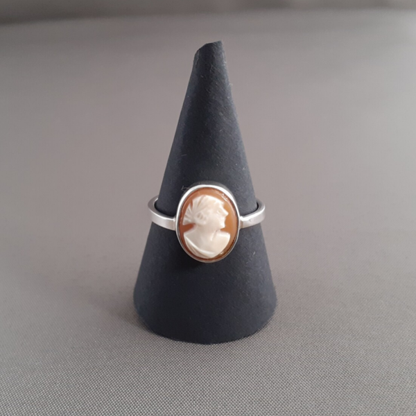 UITVERKOOP: Ring - Camee ovaal - Zilver