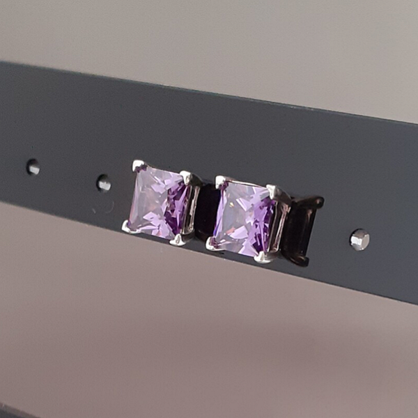 UITVERKOOP: Oorknop - Amethist - Zilver