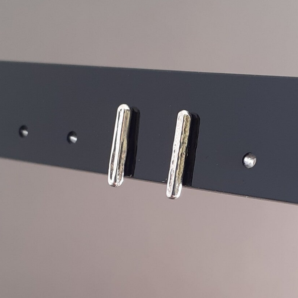 Spaghetti collectie - Oorknop lang - Zilver