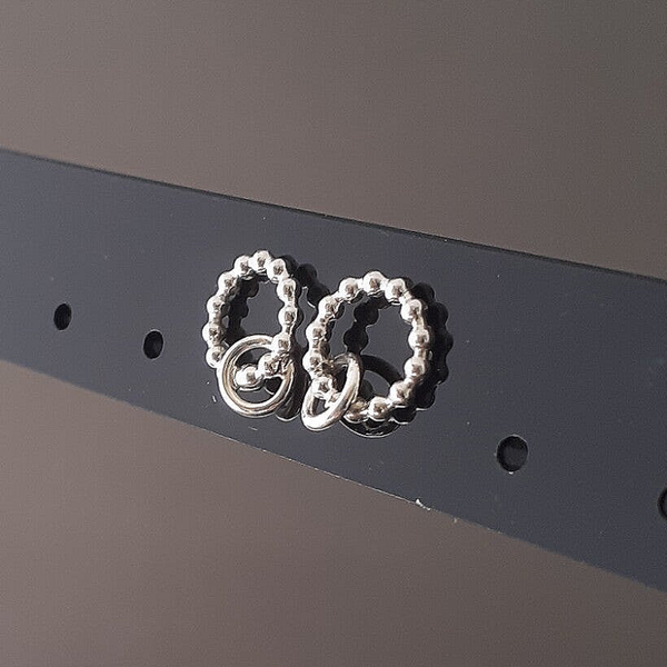 Oorknop - Rondjes pareldraad - Zilver