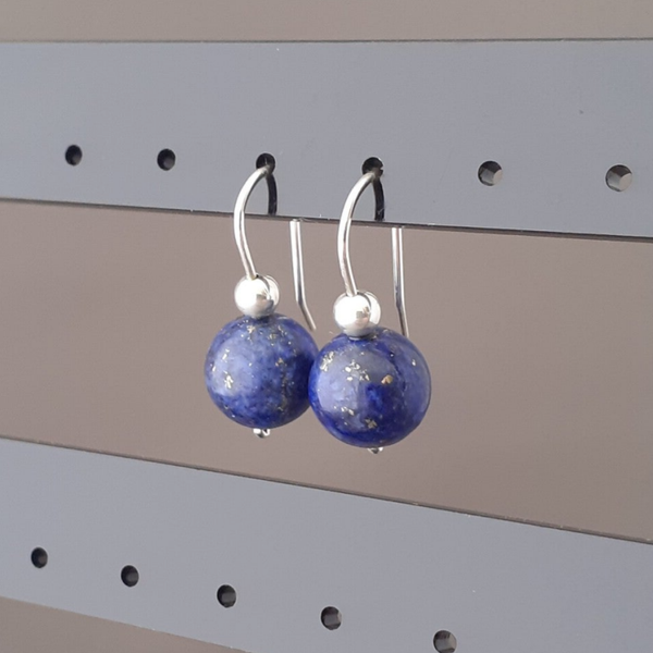 Oorhaken - Lapis Lazuli - Zilver