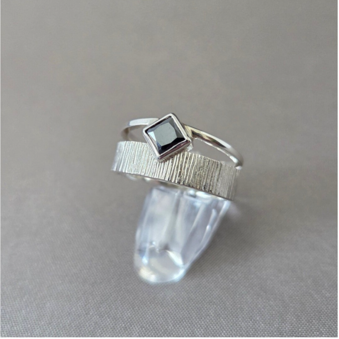 Ring - Zwarte zirkonia