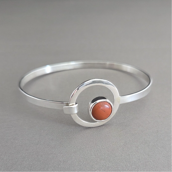 Armband (spang) - Rode Jaspis