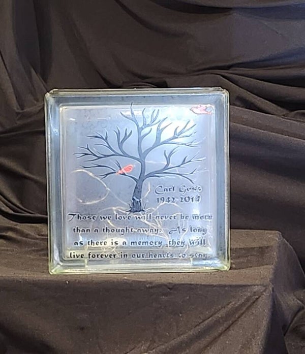 Personalized Memorial Glass Block